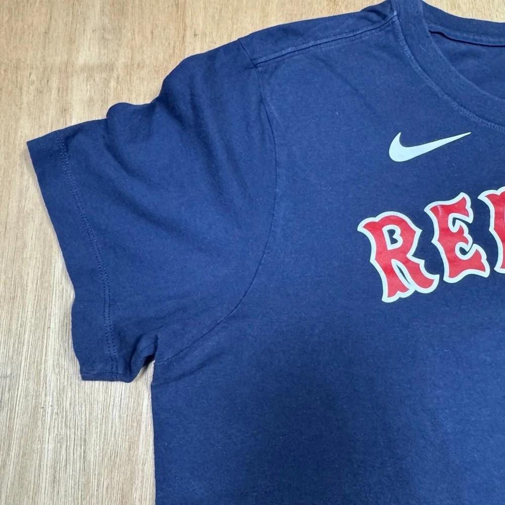 Nike Red Sox Navy Blue Graphic T Shirt Women's The Nike Tee MLB Baseball Size L